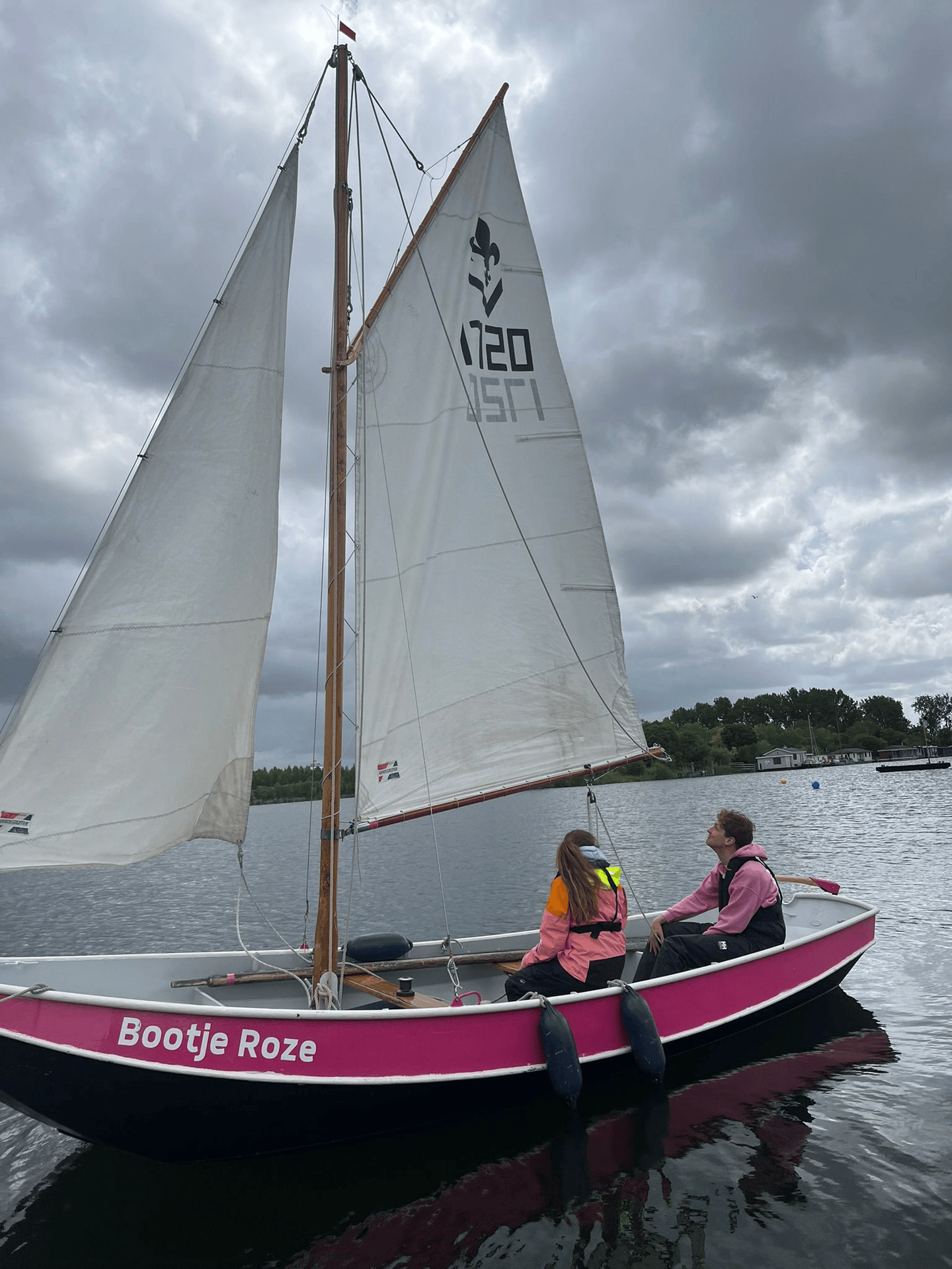 Grootzeil te strak gehesen gif